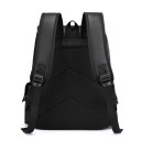 Mochila rectangular para hombre 34 × 38 × 12 cm 20–35 l Mochila urbana elegante de cuero sintético con cierre, solapa y hebillas 6