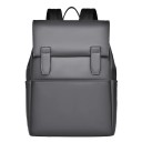 Mochila retangular masculina 31 x 13 x 42 cm Poliéster e pele sintética Mochila urbana com aba com fecho de fivela Confortável 10