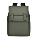 Mochila retangular masculina 31 x 13 x 42 cm Poliéster e pele sintética Mochila urbana com aba com fecho de fivela Confortável 11