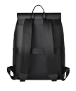 Mochila retangular masculina 31 x 13 x 42 cm Poliéster e pele sintética Mochila urbana com aba com fecho de fivela Confortável 4