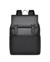 Mochila retangular masculina 31 x 13 x 42 cm Poliéster e pele sintética Mochila urbana com aba com fecho de fivela Confortável 1