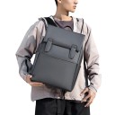Mochila retangular masculina 31 x 13 x 42 cm Poliéster e pele sintética Mochila urbana com aba com fecho de fivela Confortável 6