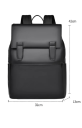 Mochila retangular masculina 31 x 13 x 42 cm Poliéster e pele sintética Mochila urbana com aba com fecho de fivela Confortável 2