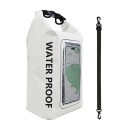 Mochila seca impermeable 5l PVC 40×20×12,7 cm con bolsillo táctil para teléfono móvil para natación, kayak, rafting, trekking, surf 2