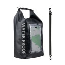 Mochila seca impermeable 5l PVC 40×20×12,7 cm con bolsillo táctil para teléfono móvil para natación, kayak, rafting, trekking, surf 1