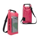 Mochila seca impermeável 2l PVC 34,5×13,5×7,5 cm com ecrã táctil para telemóvel para natação, caiaque, rafting, trekking, surf e desportos 3