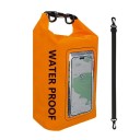 Mochila seca impermeável 5l PVC 40×20×12,7 cm com bolsa tátil para telemóvel para natação, caiaque, rafting, trekking, surf e desportos aquáticos ao ar livre 7