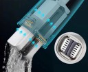 Mocio auto-strizzante per pavimenti con spugna PVA Assorbimento direttamente nel manico Testa piatta per pulire sotto i mobili Acciaio inossidabile 3