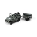 Model de teren Jeep cu remorcă, scară 1:72, kit de plastic pentru asamblare, tehnică militară, marca GSF 1