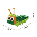 Model gąsienicy 2.2 x 5.8 x 4.2 cm z 30 mikro bloków Mini 3D zestaw konstrukcyjny dla dzieci od 9 lat Edukacyjna zabawka o realistycznym kształcie 2