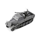 Model półgąsienicowego pojazdu SD.KFZ.7/2 skala 1:72 plastikowy model do złożenia 10,5 x 3,7 x 4 cm technika wojskowa marka GSF 1