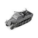 Model polopásového vozidla SD.KFZ.7/2 měřítko 1:72 plastová stavebnice k sestavení 10,5 x 3,7 x 4 cm vojenská technika značka GSF 1
