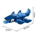 Model van de zeedinozaur Mososaurus 4.5 x 10.2 x 2.3 cm 38 stuks micro bouwset 3D in elkaar te zetten blokken voor kinderen vanaf 9 jaar Creatieve set van insecten en dieren 2
