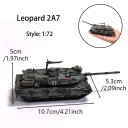 Modello di carro armato Leopard 2A7 scala 1:72 kit di assemblaggio in plastica 10,7 x 5 x 5,3 cm modello da collezione per decorazione per modellisti 2