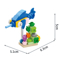 Modelová stavebnica mečoun 5,1 x 6,3 x 5 cm Sada 40 ks Mikro stavebné bloky 3D ryba Montážna hračka pre deti Rozvoj logiky a jemnej motoriky 2