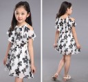 Modern Girls' Dress with Floral Pattern J1389 4