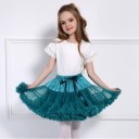 Modern Girls' High-Waisted Skirt - Azure 2