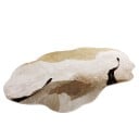 Modern Rug with Abstract Pattern 120 x 80 cm Irregular Shape Non-Slip Back Beige Brown Suitable for Living Room and Bedroom 1