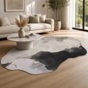 Modern Rug with Abstract Pattern 200 x 140 cm Irregular Shape Non-Slip Back Polyester Grey and Black For Living Room and Bedroom 4