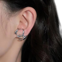 Moderna punkörhängen 2.1 x 2.2 cm Hip-hop stil för tjejer Metalliska fest smycken, trendiga accessoarer för personlighet 5