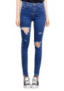 Moderne damejeans med huller J1388 1