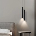 Moderne LED-pendellampe i metal 6 W varm hvid Rørformet dobbeltlysekrone med 2 m ledning Minimalistisk sort spotlight 30 x 3 cm 2