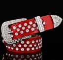Moderne leren riem met luxe stenen J3049 19