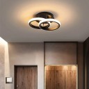 Moderne lysekrone med LED-lys med 3 justerbare farver. Loftlampe formet som to cirkler. Loftbelysning i sort med justerbar farvetemperatur. 24 x 10 cm. 2