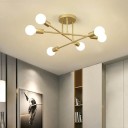 Moderne stjerneformet pendellysekrone Justerbart design 6 lyskilder Metalkonstruktion E27-fatning LED-kompatibel Belysning 8-12 m² 2