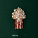 Modetrend med mat 1–7,3 cm Frukt- och snacksmotiv Popcorn ananas bönor Zinklegering med stenar Dekorativt tillbehör 3