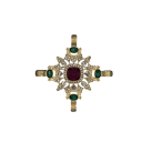 Modieuze barokke broche 5,7 x 5,7 cm Gouden decoratieve sieraad zinklegering Luxe historische stijl accessoire voor jurken en jassen 2