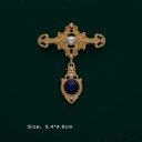 Modieuze Koninklijke Barok Broche Gouden Decoratieve Sieraad Zinklegering met Kleurrijke Steentjes Luxe Vormgegeven Accessoire voor Kleding 2