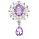 Modieuze kristallen broche 4,5 x 2,5 cm Elegante accessoire van zinklegering met acryl Meerkleurige steentjes Broche voor jas, jurk en blazer 18