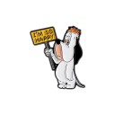 Modieuze mini broche 2,5 x 2,8 cm Getekende hond met label ik ben zo blij Glad oppervlak Zinklegering Schattige accessoire 1