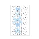 Modische Gesichtssticker mit Schleife und Strassbandbogen mit kleineren Herzen und Schleifen Stoffverzierungen und Acrylsteinen 3