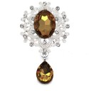 Modische Kristallbrosche 4,5 x 2,5 cm Elegantes Accessoire aus Zinklegierung mit Acryl Mehrfarbige Steine Brosche für Mantel, Kleid und Sakko 9