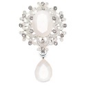 Modische Kristallbrosche 4,5 x 2,5 cm Elegantes Accessoire aus Zinklegierung mit Acryl Mehrfarbige Steine Brosche für Mantel, Kleid und Sakko 5