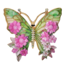 Modna broszka 5,3 x 5,5 cm Motyl Emaliowany metal z kryształowymi kamieniami Stal cynkowa Elegancki dodatek do żakietu, sukienek 9