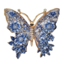 Modna broszka 5,3 x 5,5 cm Motyl Emaliowany metal z kryształowymi kamieniami Stal cynkowa Elegancki dodatek do żakietu, sukienek 3