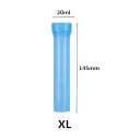 Modrý silikónový návlek na penis 14,5x2 cm na použitie s vákuovou pumpou alebo extenderom, diskrétne balenie 2