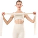 Modstandsbånd 200 x 15 cm tykkelse 0,55 mm stærk modstand 11,3 kg beige bånd til styrketræning og strækøvelser til styrketræning og pilates derhjemme 3