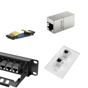 Modulová RJ45 spojka CAT7 stíněná keystone 8P8C 10Gbps kovová stříbrná 180° pro propojení ethernet kabelů PC router 3