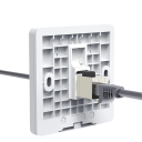 Modulová RJ45 spojka CAT7 tienená keystone 8P8C 10Gbps kovová strieborná 180° pre prepojenie ethernet káblov PC router 4