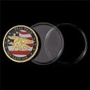 Moeda Comemorativa Equipa SEAL Marinha dos EUA Mar Terra Ar Dupla Face 4 cm 3 mm 28 g Metal Dourado com Relevo de Águia e Cápsula de Proteção 3