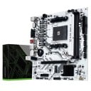 Moederbord 220 x 200 mm met AM4-socket en B450-chipset voor AMD Ryzen-processors met ondersteuning voor DDR4 tot 64 GB en M.2 NVMe in witte uitvoering 3