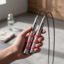 MOGOLD T35 Telescopic Skipping Rope with Steel Cable 3 m Aluminium Handles 8.3 to 15 cm 360° Bearings and Travel Case 7