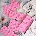 Molde de silicona 3D para piruletas Fabricación de piruletas caseras Formas divertidas con relieves Ranuras para palitos Material de silicona 21