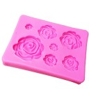 Molde de silicona 3D para rosas para hornear y decorar pasteles Siete formas de diferentes tamaños Resistencia a temperaturas de hasta 230 °C 3
