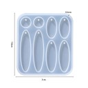 Molde de silicona 7 x 7,8 cm Cavidades ovaladas para fundición de colgantes Molde para resina con agujeros para anilla Fabricación de pendientes 2