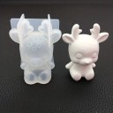 Molde de silicona para figura decorativa de reno 8 × 6 cm Molde para verter resina yeso jabón figura navideña 3